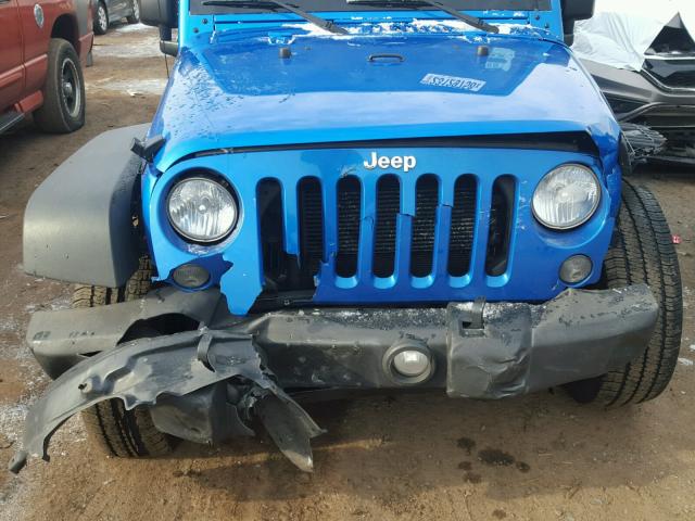 1C4BJWDG3FL675171 - 2015 JEEP WRANGLER U BLUE photo 7