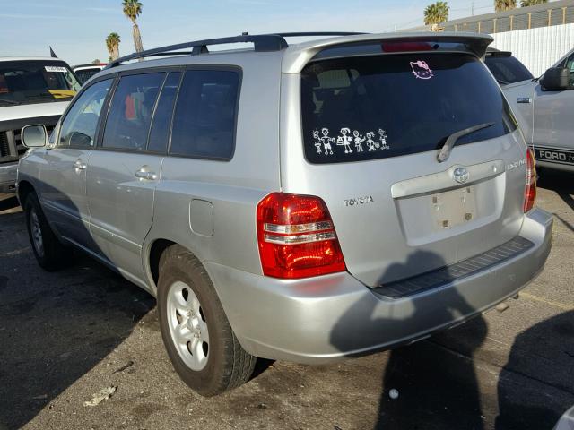 JTEGD21A120023842 - 2002 TOYOTA HIGHLANDER GRAY photo 3