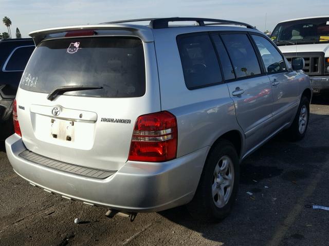 JTEGD21A120023842 - 2002 TOYOTA HIGHLANDER GRAY photo 4