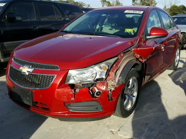 1G1PF5S93B7159572 - 2011 CHEVROLET CRUZE LT RED photo 2