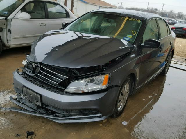 3VW2K7AJ6FM293814 - 2015 VOLKSWAGEN JETTA BASE ნაცრისფერი ფოტო 2