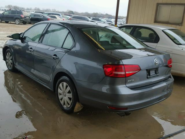 3VW2K7AJ6FM293814 - 2015 VOLKSWAGEN JETTA BASE ნაცრისფერი ფოტო 3