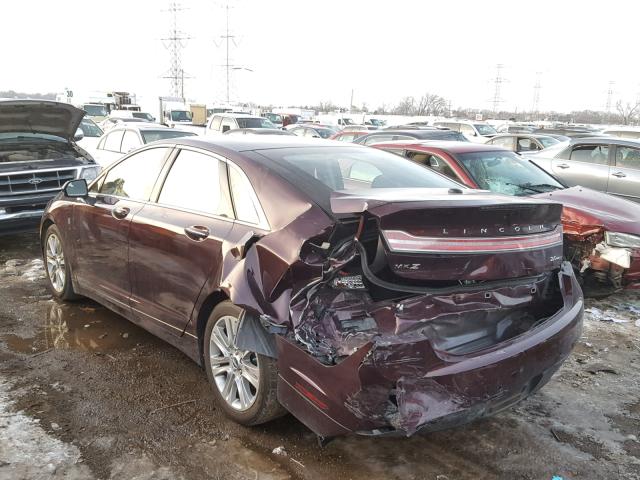 3LN6L2G94DR821718 - 2013 LINCOLN MKZ PURPLE photo 3