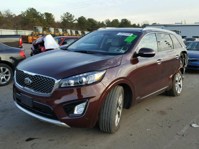 5XYPKDA51HG221316 - 2017 KIA SORENTO SX MAROON photo 2