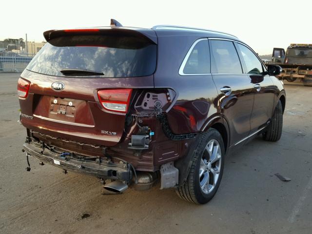 5XYPKDA51HG221316 - 2017 KIA SORENTO SX MAROON photo 4