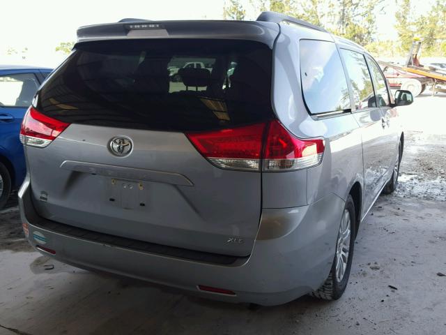 5TDYK3DC0BS080354 - 2011 TOYOTA SIENNA XLE SILVER photo 4