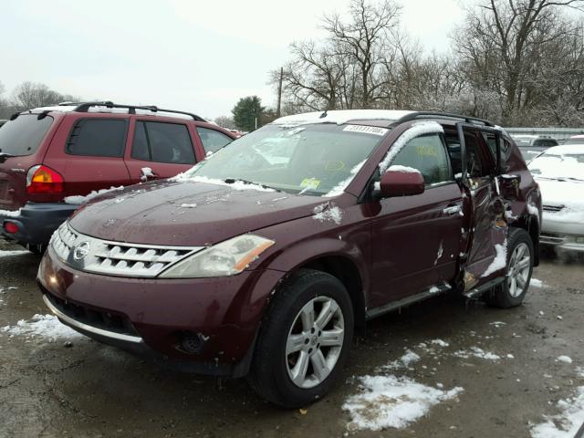 JN8AZ08W07W613380 - 2007 NISSAN MURANO SL MAROON photo 2