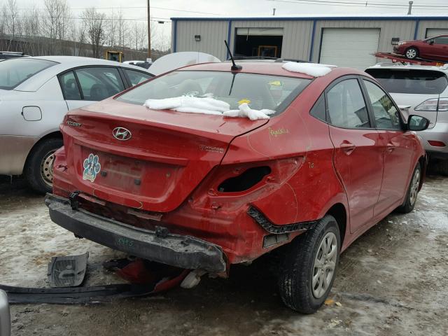 KMHCT4AE0DU315722 - 2013 HYUNDAI ACCENT GLS RED photo 4