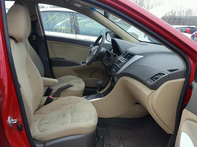 KMHCT4AE0DU315722 - 2013 HYUNDAI ACCENT GLS RED photo 5