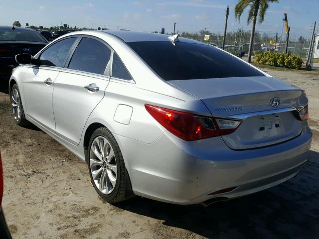 5NPEC4AC8CH386140 - 2012 HYUNDAI SONATA SE SILVER photo 3