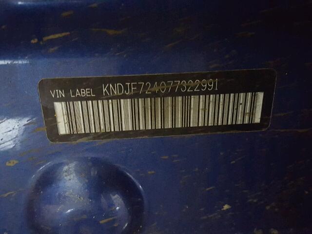 KNDJF724077322991 - 2007 KIA SPORTAGE L BLUE photo 10