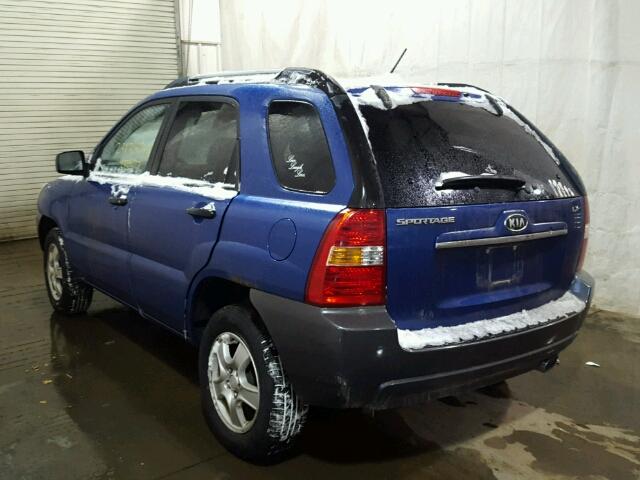 KNDJF724077322991 - 2007 KIA SPORTAGE L BLUE photo 3