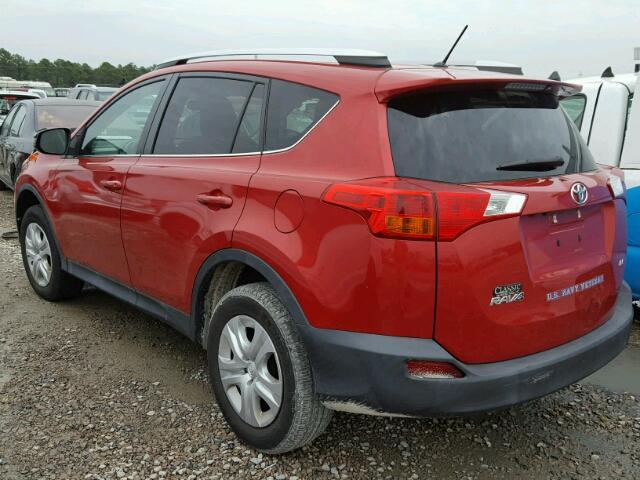 2T3ZFREV7DW039457 - 2013 TOYOTA RAV4 LE RED photo 3