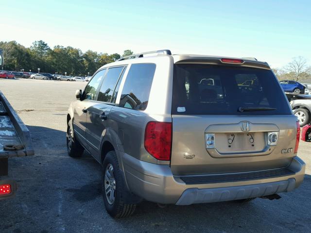 2HKYF18514H613132 - 2004 HONDA PILOT EXL BEIGE photo 3