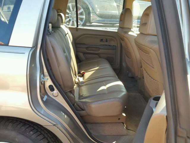 2HKYF18514H613132 - 2004 HONDA PILOT EXL BEIGE photo 6