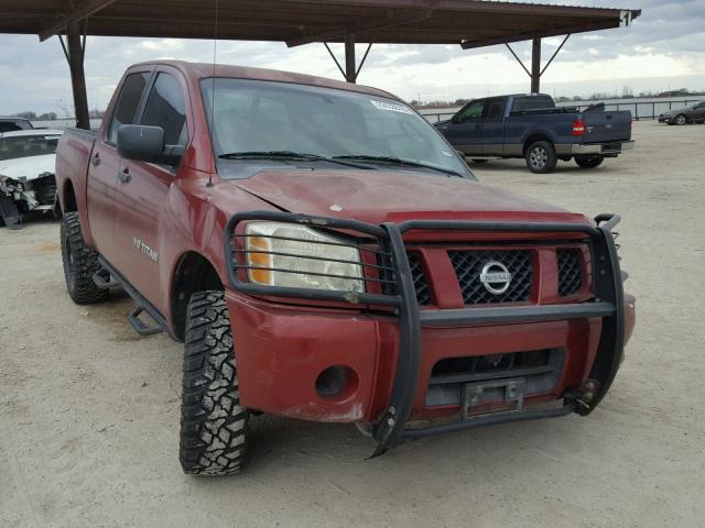 1N6AA07B35N504834 - 2005 NISSAN TITAN XE RED photo 1