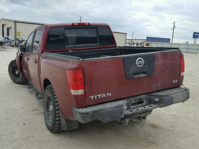 1N6AA07B35N504834 - 2005 NISSAN TITAN XE RED photo 3