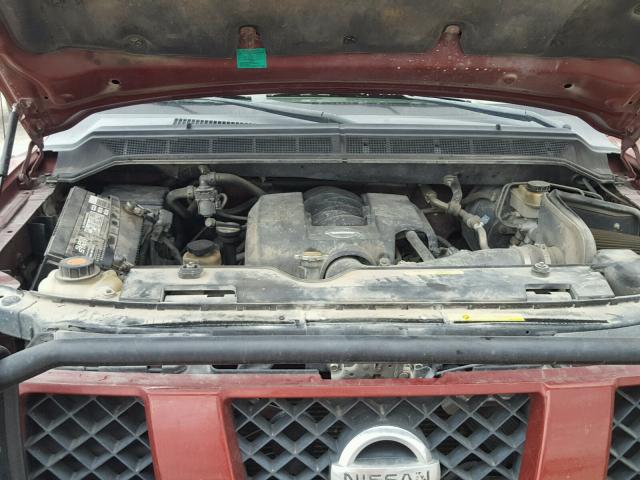 1N6AA07B35N504834 - 2005 NISSAN TITAN XE RED photo 7