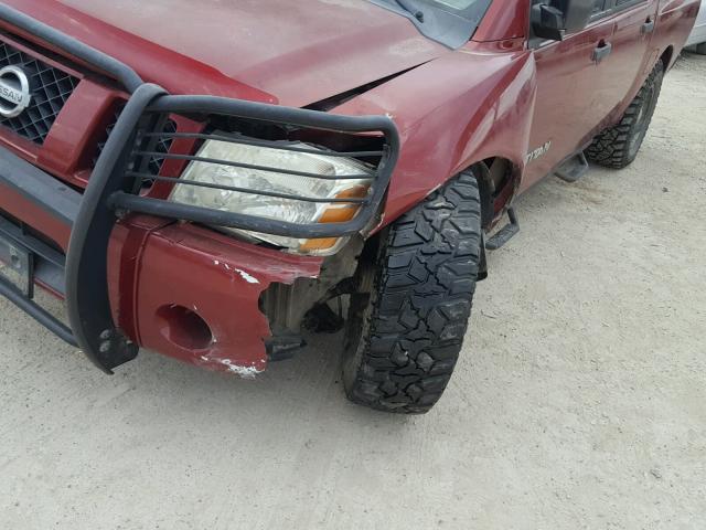 1N6AA07B35N504834 - 2005 NISSAN TITAN XE RED photo 9