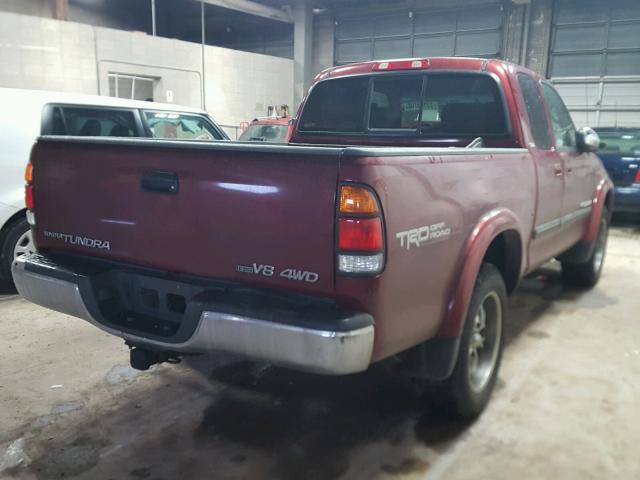 5TBBT44193S436334 - 2003 TOYOTA TUNDRA ACC RED photo 4
