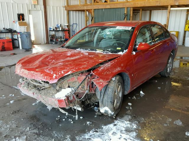 2G1WT55N489134233 - 2008 CHEVROLET IMPALA LT RED photo 2