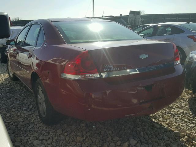 2G1WT55N489134233 - 2008 CHEVROLET IMPALA LT RED photo 3