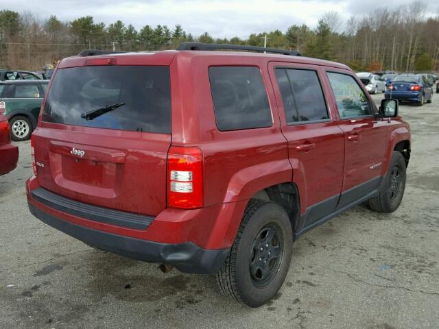 1C4NJRBB8CD617620 - 2012 JEEP PATRIOT SP RED photo 4