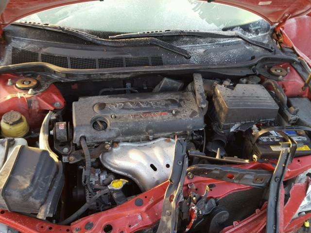 4T4BE46K59R077013 - 2009 TOYOTA CAMRY BASE RED photo 7
