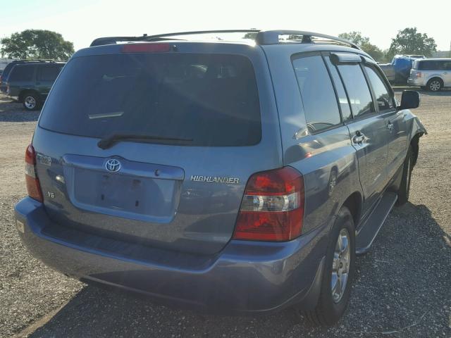 JTEDP21A940030776 - 2004 TOYOTA HIGHLANDER BLUE photo 4