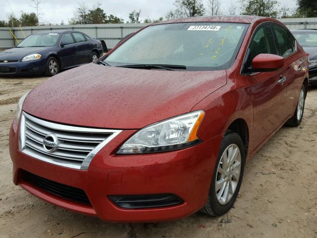 3N1AB7AP9FY311415 - 2015 NISSAN SENTRA S RED photo 2