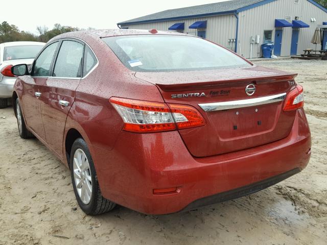 3N1AB7AP9FY311415 - 2015 NISSAN SENTRA S RED photo 3