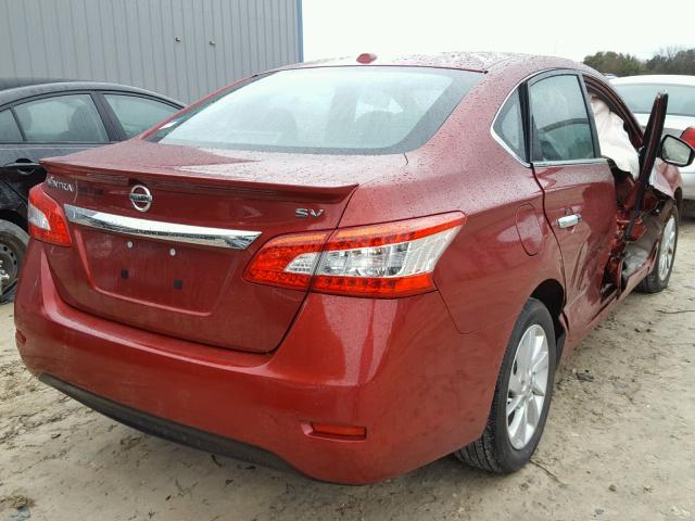 3N1AB7AP9FY311415 - 2015 NISSAN SENTRA S RED photo 4