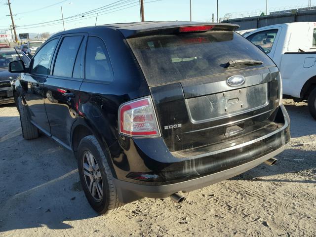 2FMDK38C18BA65473 - 2008 FORD EDGE SEL BLACK photo 3