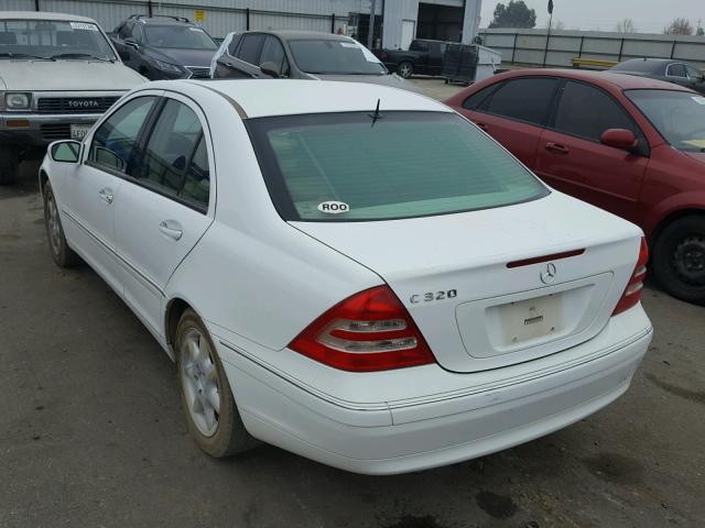 WDBRF64J81F112702 - 2001 MERCEDES-BENZ C 320 WHITE photo 3