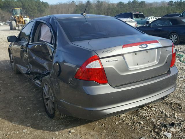 3FAHP0JA3BR299028 - 2011 FORD FUSION SEL GRAY photo 3