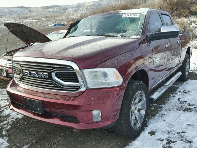 1C6RR7WMXHS528345 - 2017 RAM 1500 LONGH MAROON photo 2