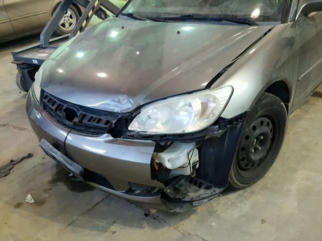 2HGES15555H619384 - 2005 HONDA CIVIC LX GRAY photo 9