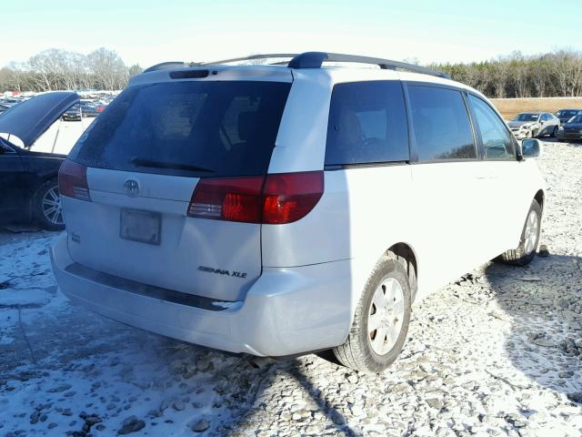 5TDZA22C54S159476 - 2004 TOYOTA SIENNA XLE WHITE photo 4