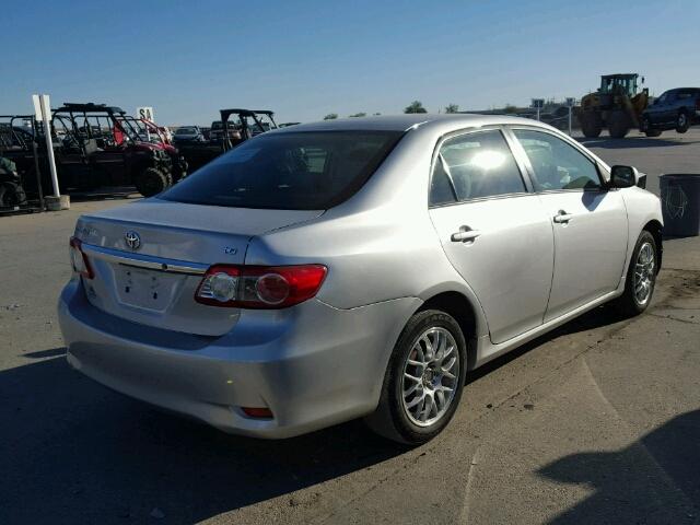 2T1BU4EE7CC823513 - 2012 TOYOTA COROLLA SILVER photo 4