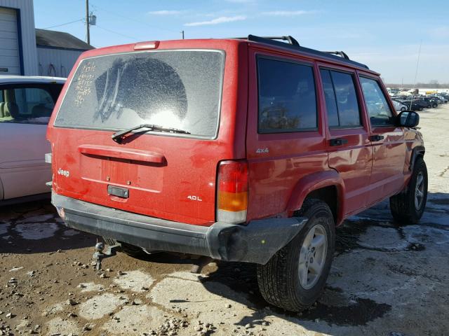 1J4FJ68S4WL244915 - 1998 JEEP CHEROKEE S RED photo 4