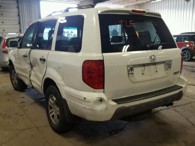 2HKYF18623H552798 - 2003 HONDA PILOT EXL WHITE photo 3