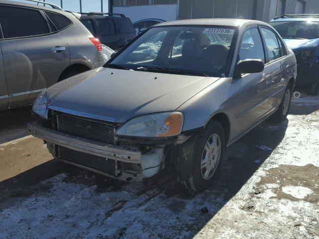 1HGES16592L062654 - 2002 HONDA CIVIC LX TAN photo 2