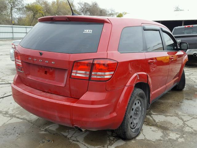 3C4PDCAB9ET166564 - 2014 DODGE JOURNEY SE RED photo 4