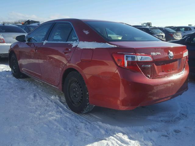 4T4BF1FK3CR201217 - 2012 TOYOTA CAMRY BASE RED photo 3