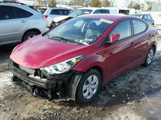 KMHDH4AEXGU645040 - 2016 HYUNDAI ELANTRA SE RED photo 2