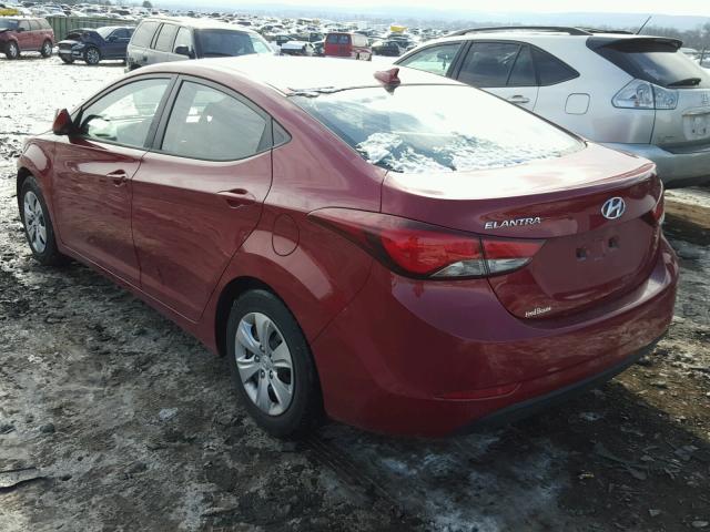 KMHDH4AEXGU645040 - 2016 HYUNDAI ELANTRA SE RED photo 3