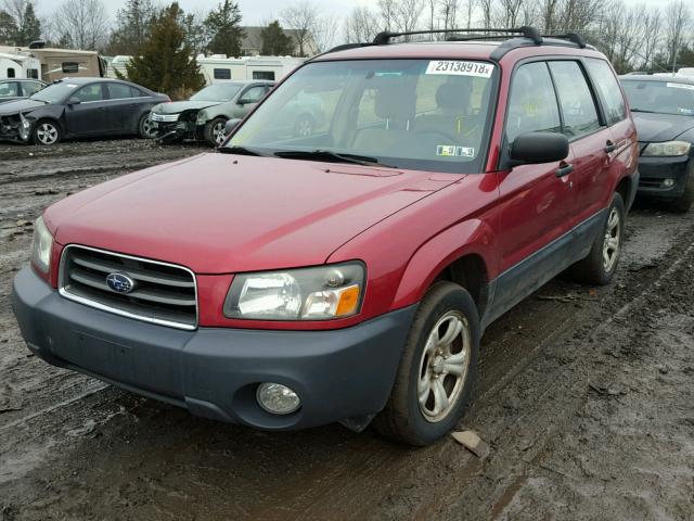 JF1SG63695H753497 - 2005 SUBARU FORESTER 2 RED photo 2