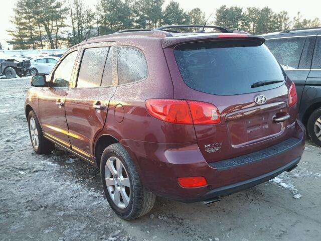 5NMSH13E47H039392 - 2007 HYUNDAI SANTA FE S BURGUNDY photo 3