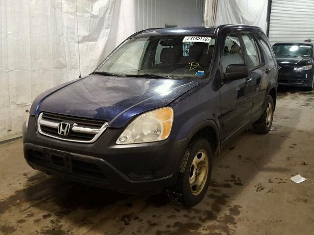 JHLRD774X4C049579 - 2004 HONDA CR-V LX BLUE photo 2