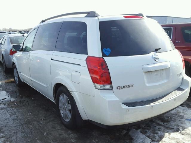 5N1BV28U16N105778 - 2006 NISSAN QUEST S WHITE photo 3